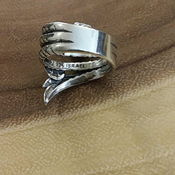 ISRAELI ARTISAN STERLING CITRINE RING - Picture 7 of 8